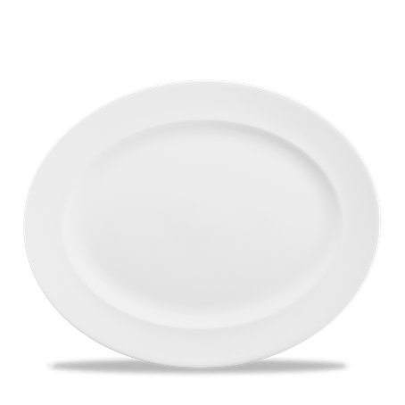 White Classic Oval Plate 14.375"